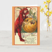Carte de voeux Halloween sorcière vintage (Fleur jaune)