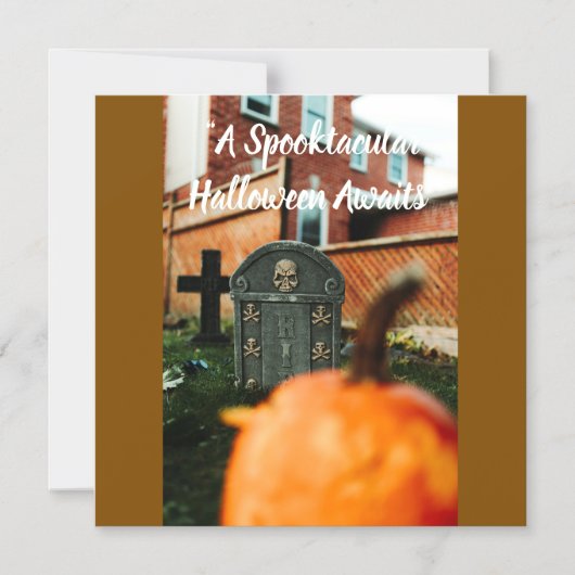 Carte de vœux Halloween Spooktacular avec citrouil (Recto)