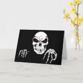 Carte de voeux Halloween/Squelette (Fleur jaune)