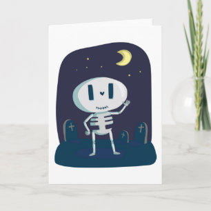 Carte de voeux Halloween/Squelette mignon