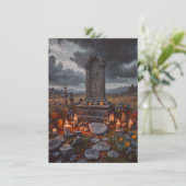 Carte de voeux Halloween Tombstone (Debout devant)