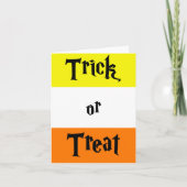 Carte de vœux Halloween, Trick or Treat (Devant)