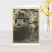 Carte de voeux Halloween vintage (Fleur jaune)