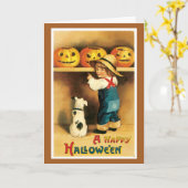 Carte de voeux Halloween vintage (Fleur jaune)