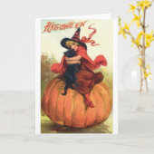 Carte de voeux Halloween vintage (Fleur jaune)