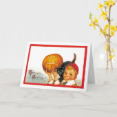 Carte de voeux Halloween vintage (Fleur jaune)