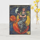 Carte de voeux Halloween vintage (Fleur jaune)