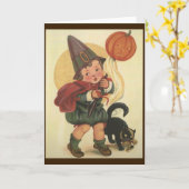 Carte de voeux Halloween vintage (Fleur jaune)