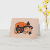 Carte de voeux Halloween vintage (Fleur jaune)