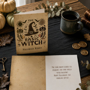 Carte de vœux Halloween Vintage Witchcore