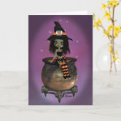 Carte de voeux Halloween Witch (Fleur jaune)