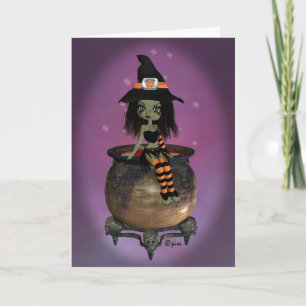 Carte de voeux Halloween Witch