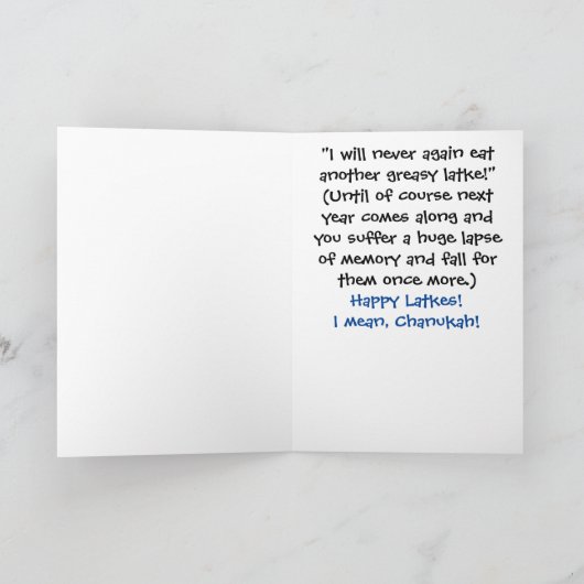 Carte de voeux Hanoukka avec enveloppe (Intérieur)