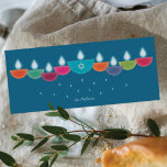 Carte de voeux Hanoukka Bowls Menorah<br><div class="desc">Des bols colorés créent une menorah célébrant Hanoukka.</div>