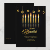 Carte de voeux Hanoukka Candles (Devant / Derrière)