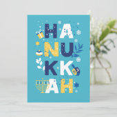 Carte de voeux HANOUKKA Chanukah Menorah Dreidel (Debout devant)