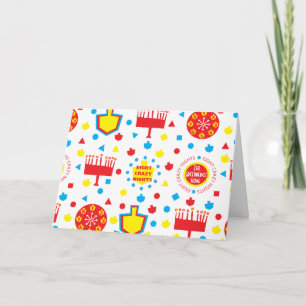 Carte de voeux Hanoukka COLORÉ CRAZY 8 JOURS