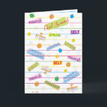 Carte de voeux Hanoukka Design Party<br><div class="desc">Carte de voeux "Hanoukka Design Party" avec enveloppe. Personnalisez en supprimant du texte à l'intérieur de la carte de voeux et remplacez par votre propre texte. En outre, "Chag Sameach" sur le devant de la carte peut être changée. Choisissez votre style de police, votre couleur et votre taille préférés. Merci...</div>