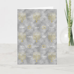 Carte de voeux "Hanoukka Gold Menorah" avec envelo