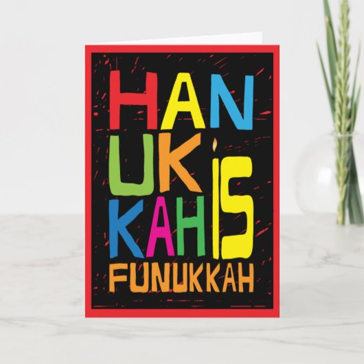 Carte de voeux "Hanoukka is Funukkah" avec envelop (Devant)