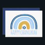 Carte de voeux HANOUKKA Rainbow Menorah Dreidel<br><div class="desc">Notre carte Rainbow Menorah Hanoukka Greeting a un design Rainbow populaire qui se déplace pour devenir une joyeuse Hanoukka/ Chanukah menorah. Ce design moderne est une belle et amusante façon de souhaiter à la famille et aux amis un Hanoukka heureux dans le style. Le texte à l'envers peut être personnalisé/changé...</div>
