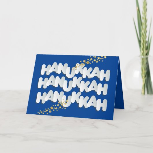 Carte de voeux Hanoukka Sparkle Gold Stars (Devant)