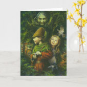 Carte de voeux Hansel et Gretel (Fleur jaune)