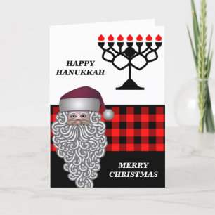 Carte de vœux Hanukkah et Noël Joyeux