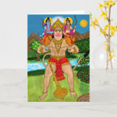 Carte de vœux Hanuman (Fleur jaune)