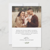 Carte de vœux Happiest Holidays Script Moderne Élé (Dos)