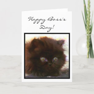Carte de voeux Happy Boss's Day Persian Kitten