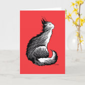 Carte de voeux "Happy Cat" (Fleur jaune)