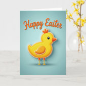 Carte de vœux Happy Chick (Fleur jaune)