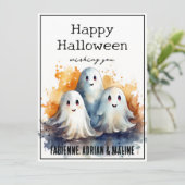 Carte de voeux Happy Ghosts Family Halloween (Debout devant)