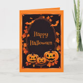 Carte de vœux Happy Halloween Orange & Black Frame (Devant)