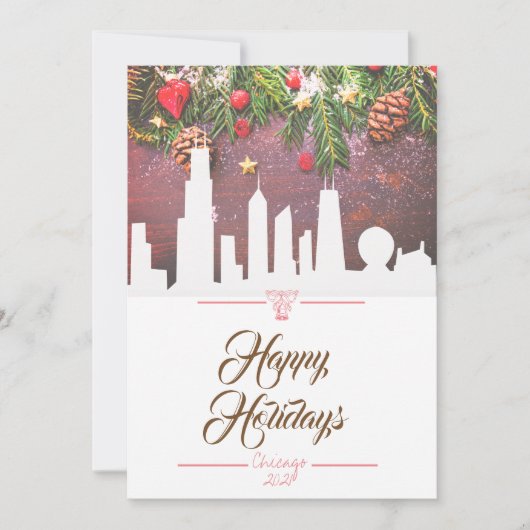 Carte de voeux Happy Holidays de Chicago (Devant)
