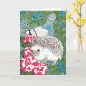 Carte de voeux Happy Hollow - Hérisson (Fleur jaune)