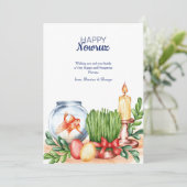 Carte de vœux Happy Nowruz Bowl à poissons (Debout devant)