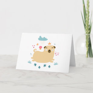 Carte de voeux Happy Puggy (vide)