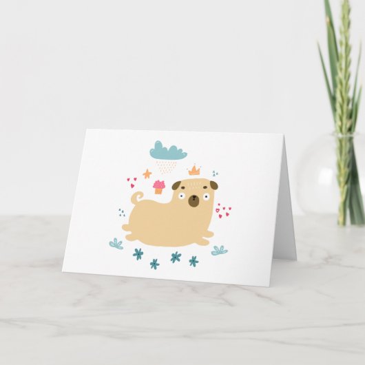Carte de voeux Happy Puggy (vide) (Devant)