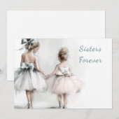 Carte de voeux Happy Sister Day - Mode Pastel (Devant / Derrière)
