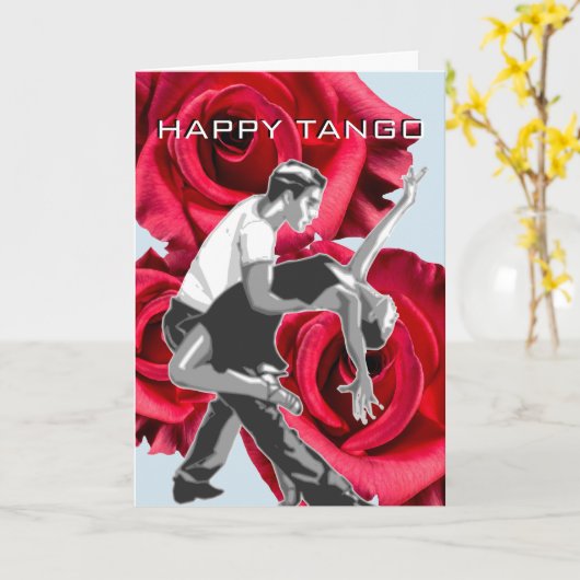 Carte de voeux HAPPY TANGO (Fleur jaune)