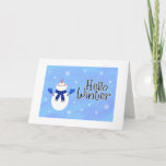 Carte de voeux Happy Winter Solstice Snowman<br><div class="desc">Joyeux solstice d'hiver. Le début officiel de l'hiver. brrrrr... neige,  froid,  glace... et vous aimez tout. Le moment le plus merveilleux de l'année. Fêtez en envoyant notre salutation solstice d'hiver à la famille,  aux amis et à d'autres personnes qui ont l'esprit dans votre vie. Bonjour l'hiver !</div>