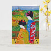 Carte de voeux Harmony Geisha (Fleur jaune)