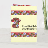 CARTE DE VOEUX HAWAÏENNE DE CHEMISE DE CRU ALOHA (Dos)