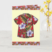 CARTE DE VOEUX HAWAÏENNE DE CHEMISE DE CRU ALOHA (Fleur jaune)