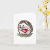 Carte de voeux Hedgehog (Fleur jaune)
