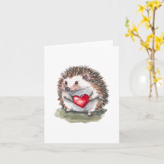 Carte de voeux Hedgehog (Fleur jaune)