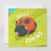 Carte de voeux Hello Spring Ladybug (Devant)