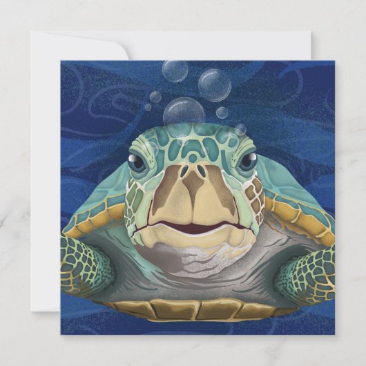Carte de vœux Hello Turtle (Devant)